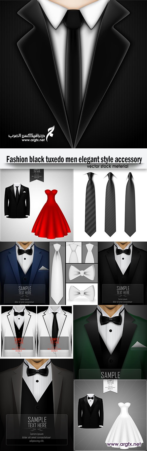  Fashion black tuxedo men elegant style accessory