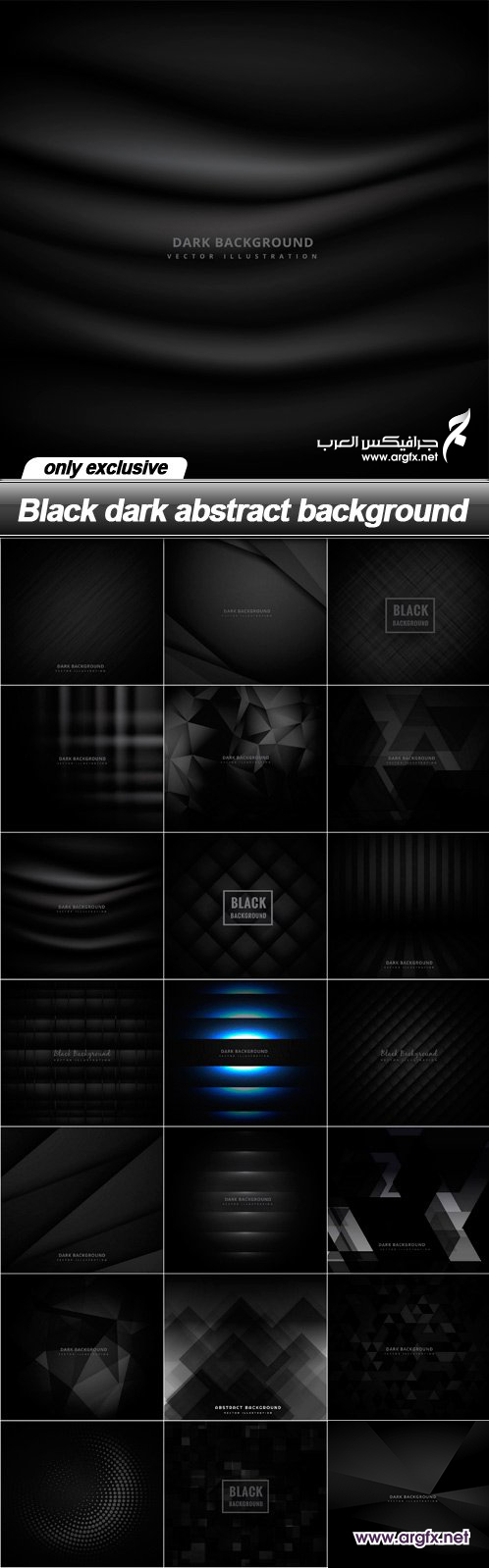  Black dark abstract background - 21 EPS