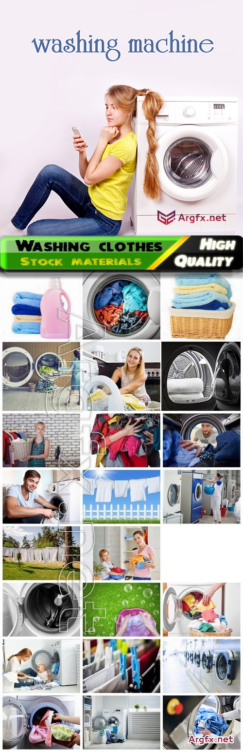  Laundry with washing machine and washing clothes 25 Jpg