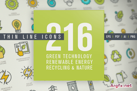 CM 329519 - Thin Line Icons for Green Technology