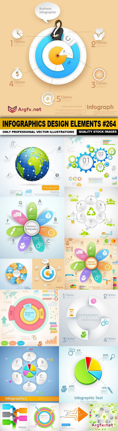  Infographics Design Elements #264 - 15 Vector