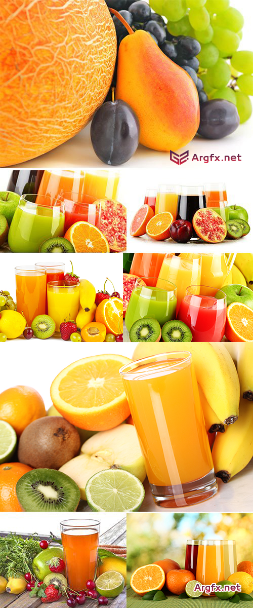  Stock Photo Composition Fresh fruit and juice