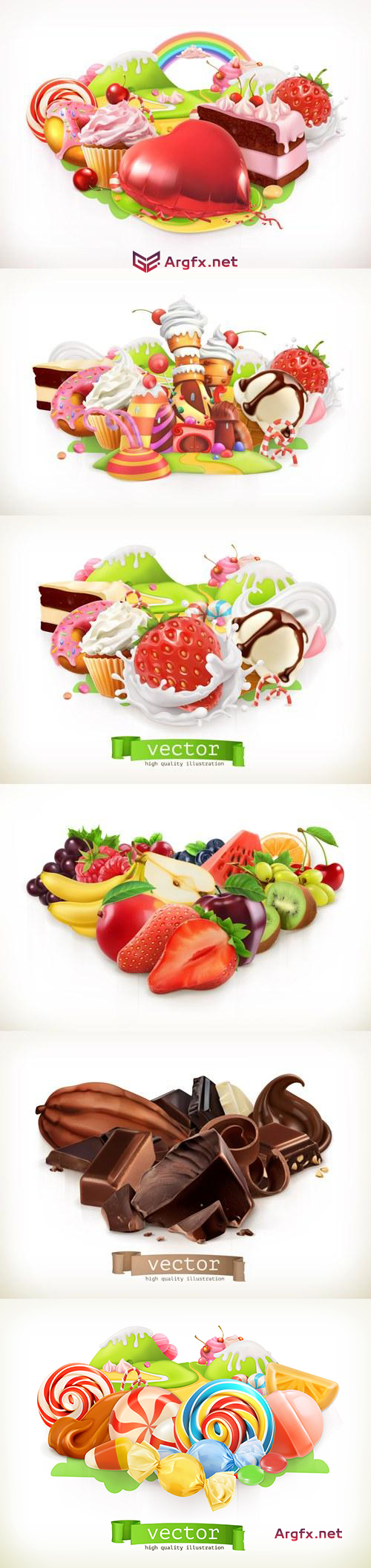 Banners with Sweets Vector