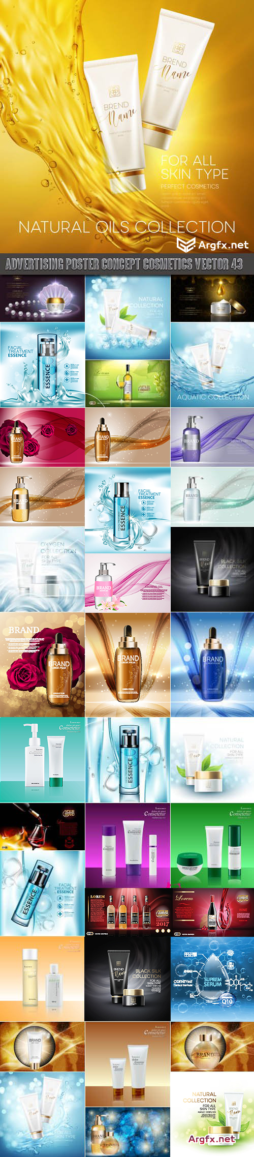  Advertising Poster Concept Cosmetics vector 43