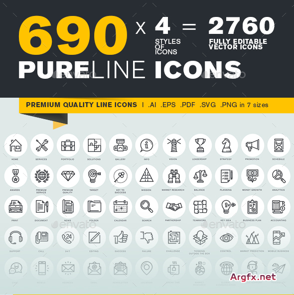  GraphicRiver - Pure Line Icons 16441023