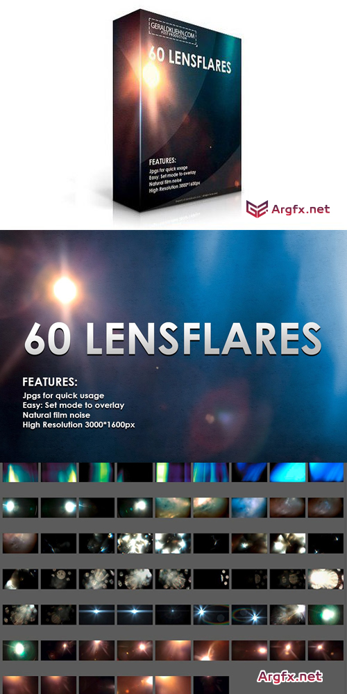 CM - 60 Lensflares / Light Leaks Overlays 1270019