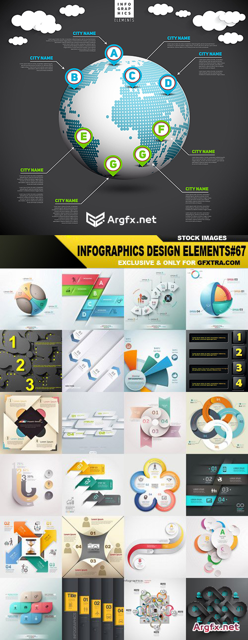  Infographics Design Elements#67 - 30 Vector
