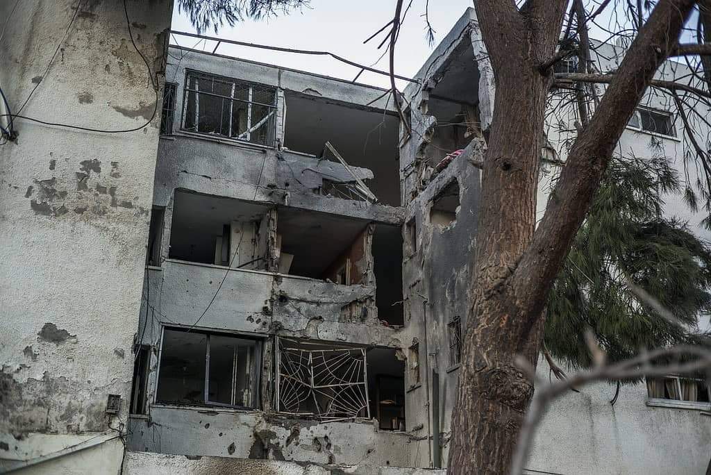 منزل في مستوطنات غلاف غزة بعد سقوط صاروخ