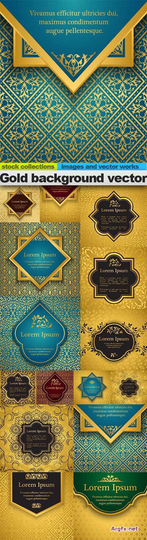  Gold background vector, 15 x EPS