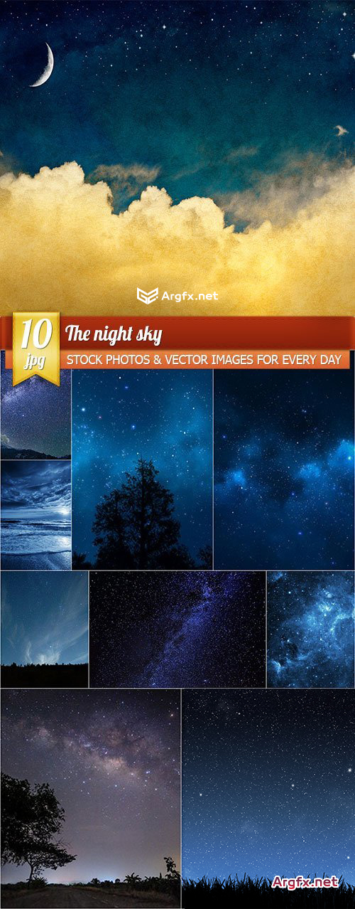 The night sky, 10 x UHQ JPEG