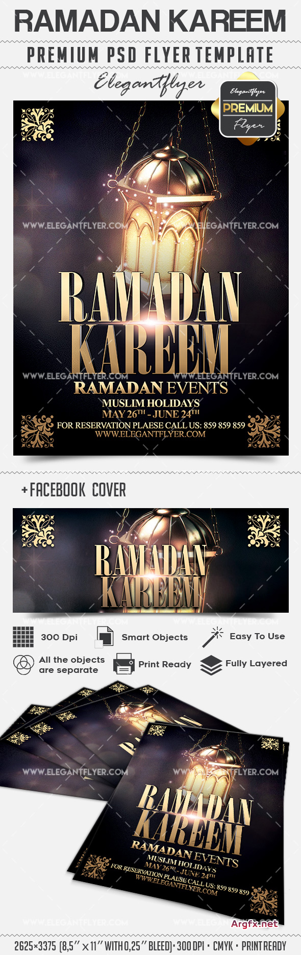 Ramadan Kareem Vol.2 – Flyer PSD Template + Facebook Cover