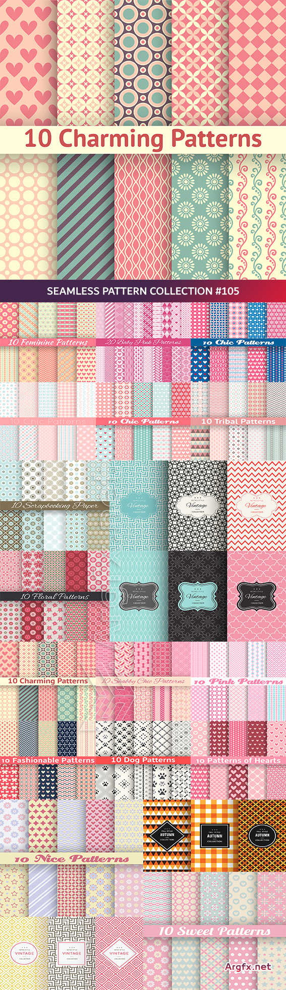 Seamless Pattern Collection #105 - 20 Vector