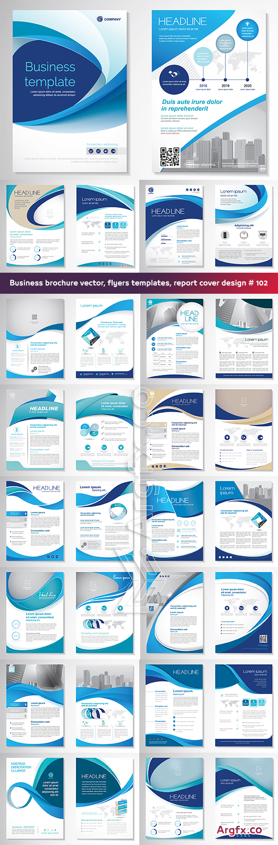  Business brochure vector, flyers templates, report cover design # 102